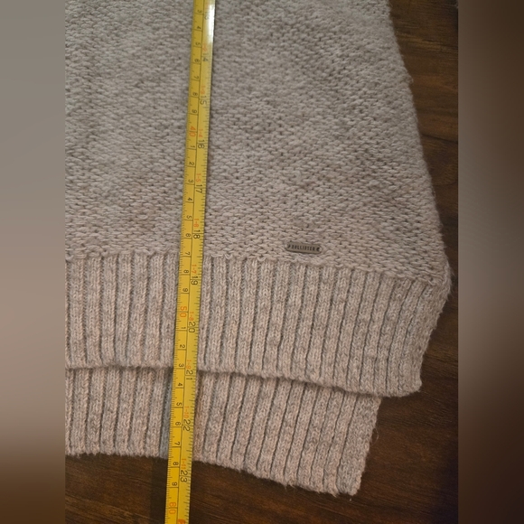 Hollister Cotton Blend Flared Sleeve Knit Small Turtleneck Gray Sweater - Picture 7 of 10